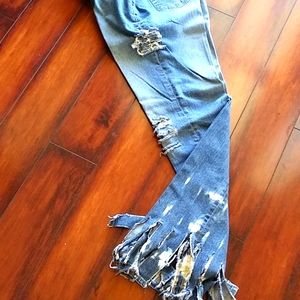 Wearable Art. Distressed Jeans